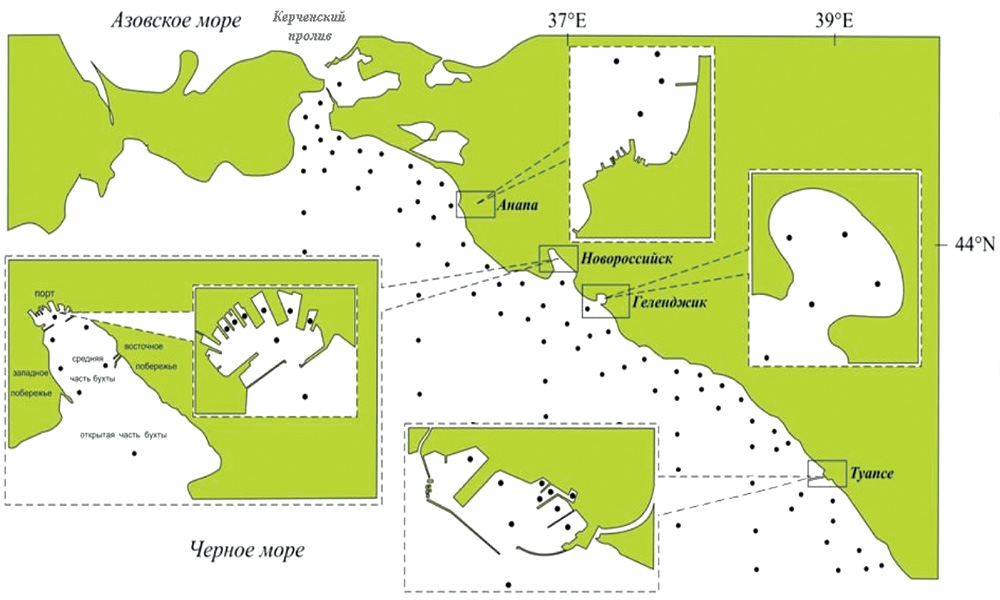 Акватория черного моря карта