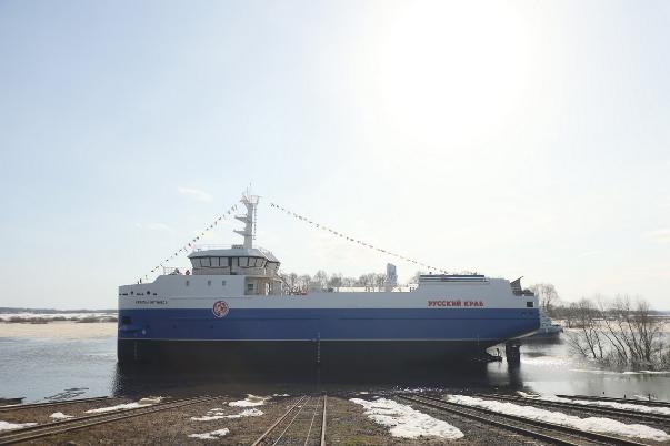 «Окская судоверфь» спустила на воду восьмой краболов для ГК «Русский Краб»