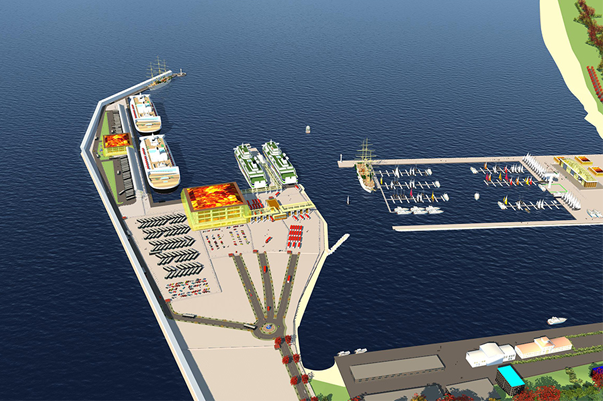 Строительные работы в грузопассажирском порту Пионерский завершены на треть