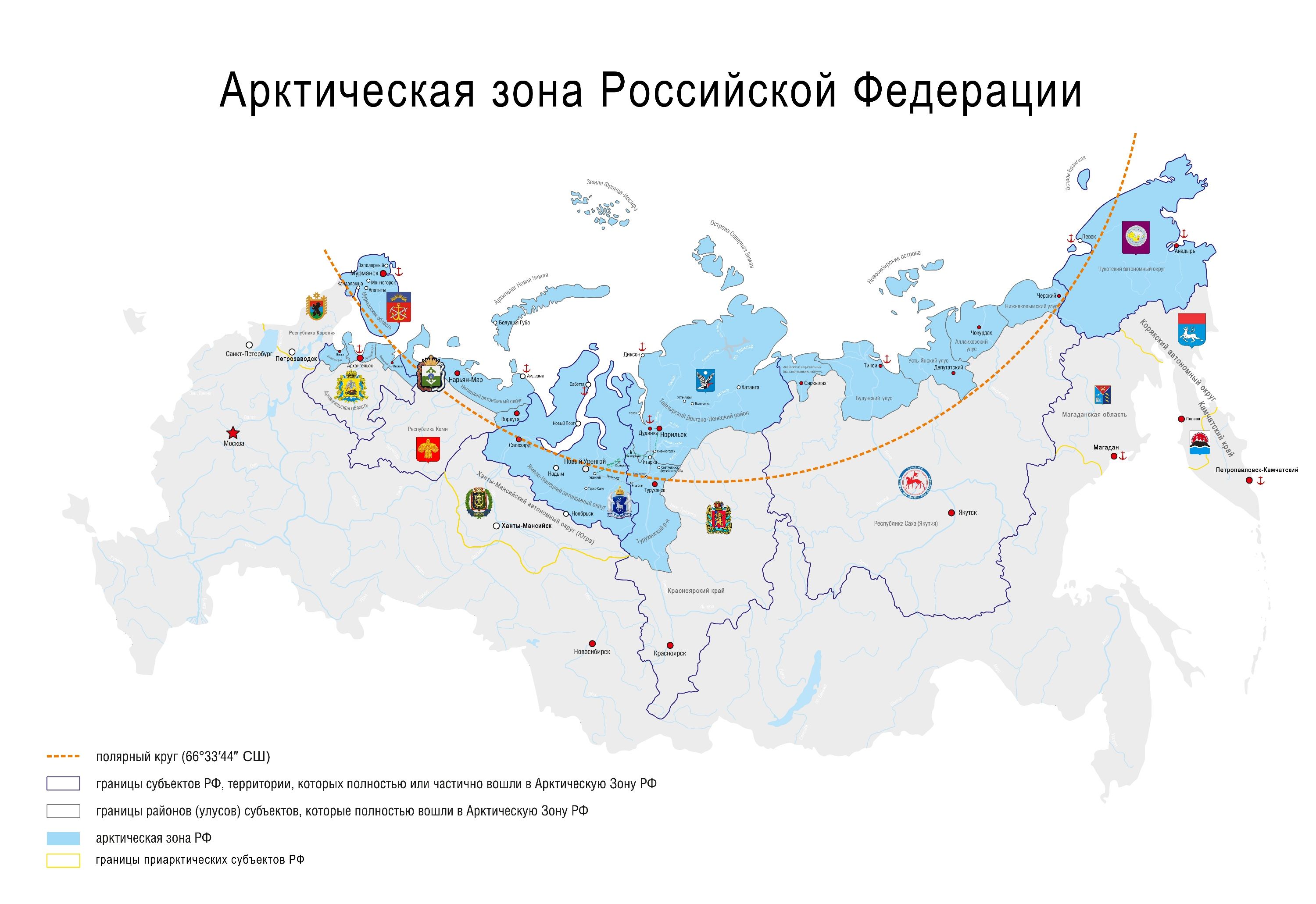 Карта заполярного круга на карте россии