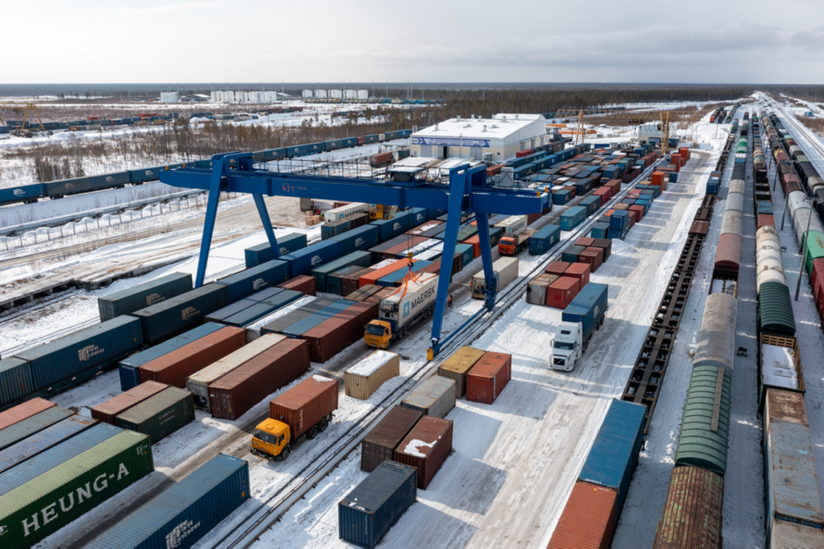 На грузовом терминале Нижний Бестях впервые обработали контейнерный поезд